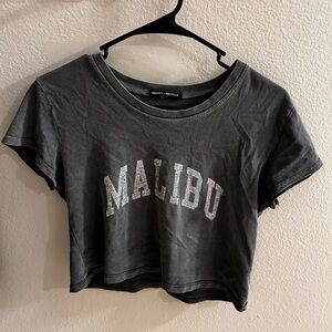 Malibu Dark Gray Crop Tee